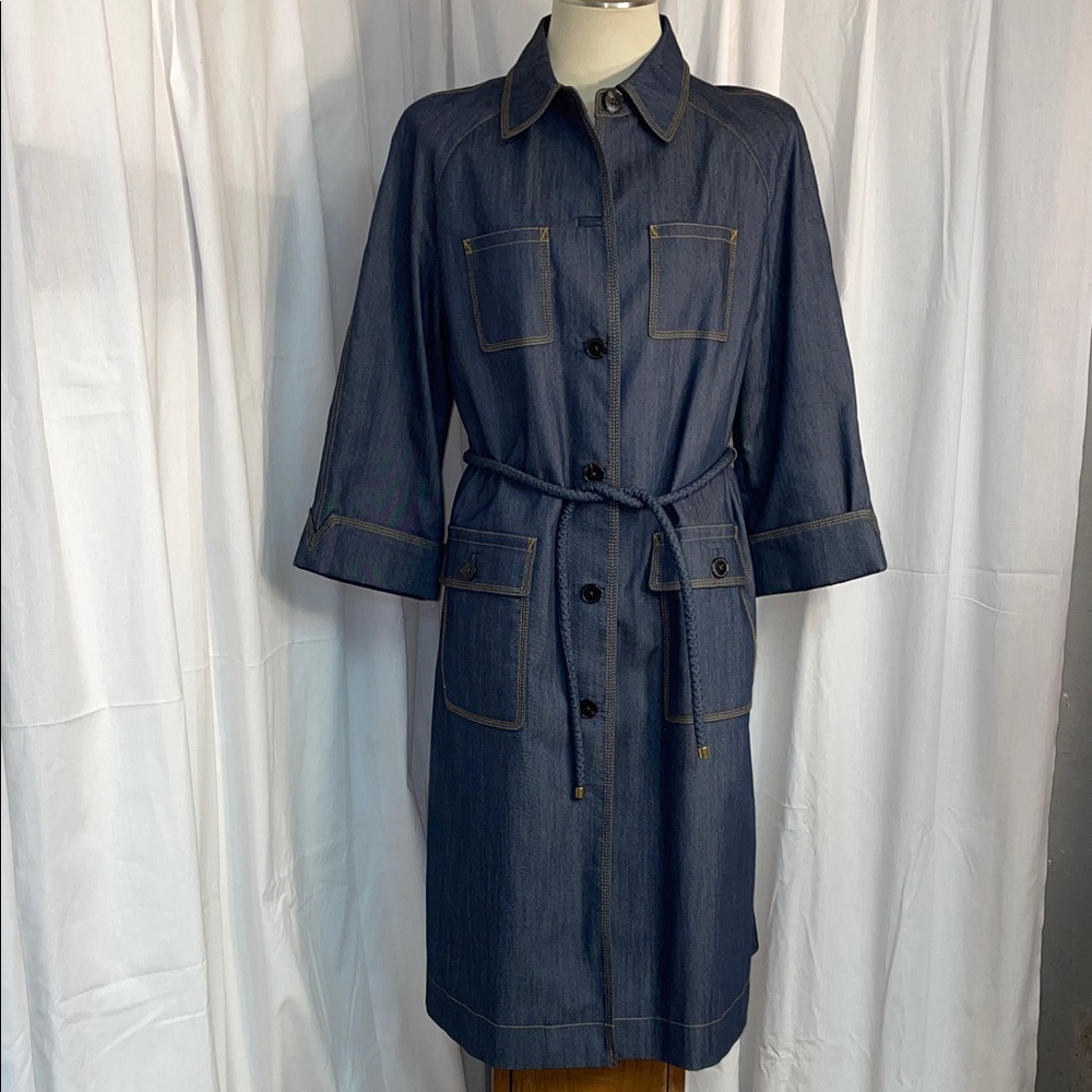 Brooks Brothers Navy/Denim Trench Coat.  Size‎ 10